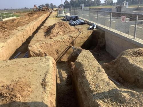 Open Electrical conduit Trench
